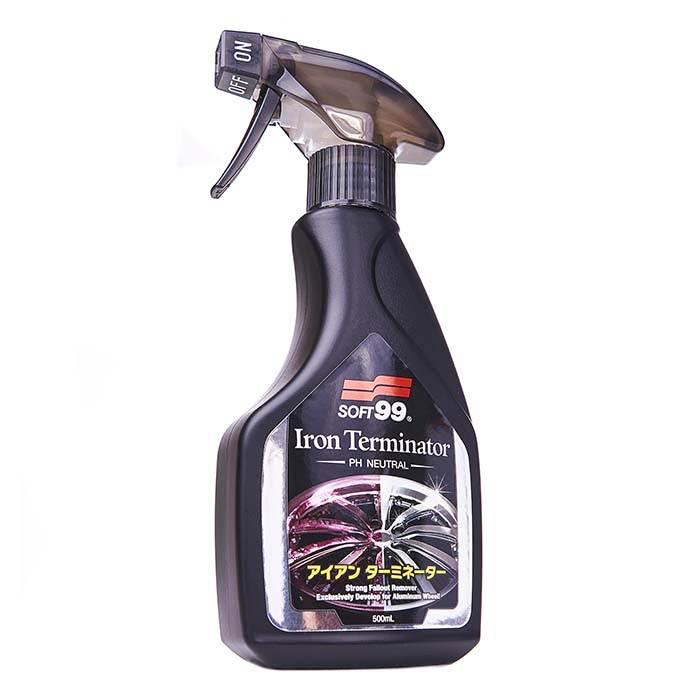 Sprayflaska med Soft99 Iron Terminator pH-neutral flygrostborttagare